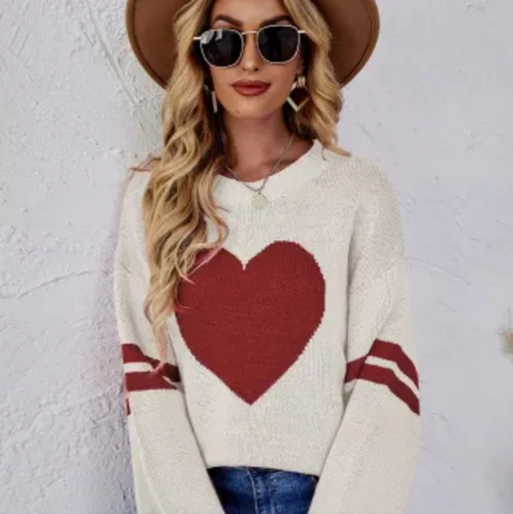 ❤New beige heart sweater - Picture 4 of 12